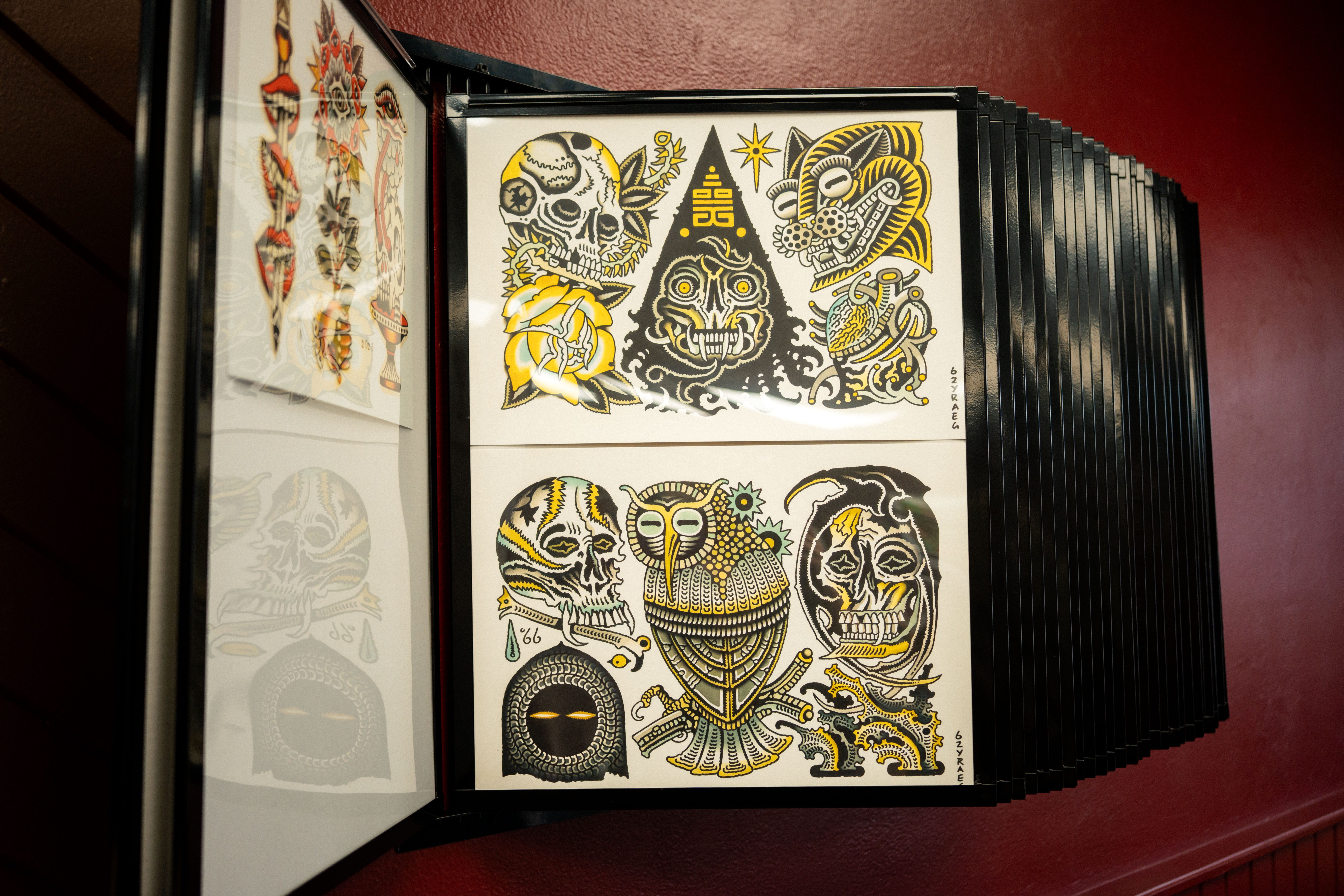 Mystic Tattoo Collective flash display